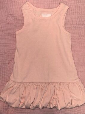 Target Light Pink Ribbed Tank Dress with Gathered Hem